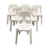 6 plastic "Monobloc" chairs by Henry Massonnet for Stamp.