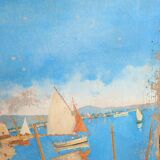 Oil sue canvas in old linen
