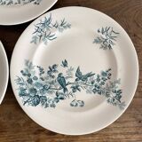Assiettes plates en terre de fer Longwy "Mignon"