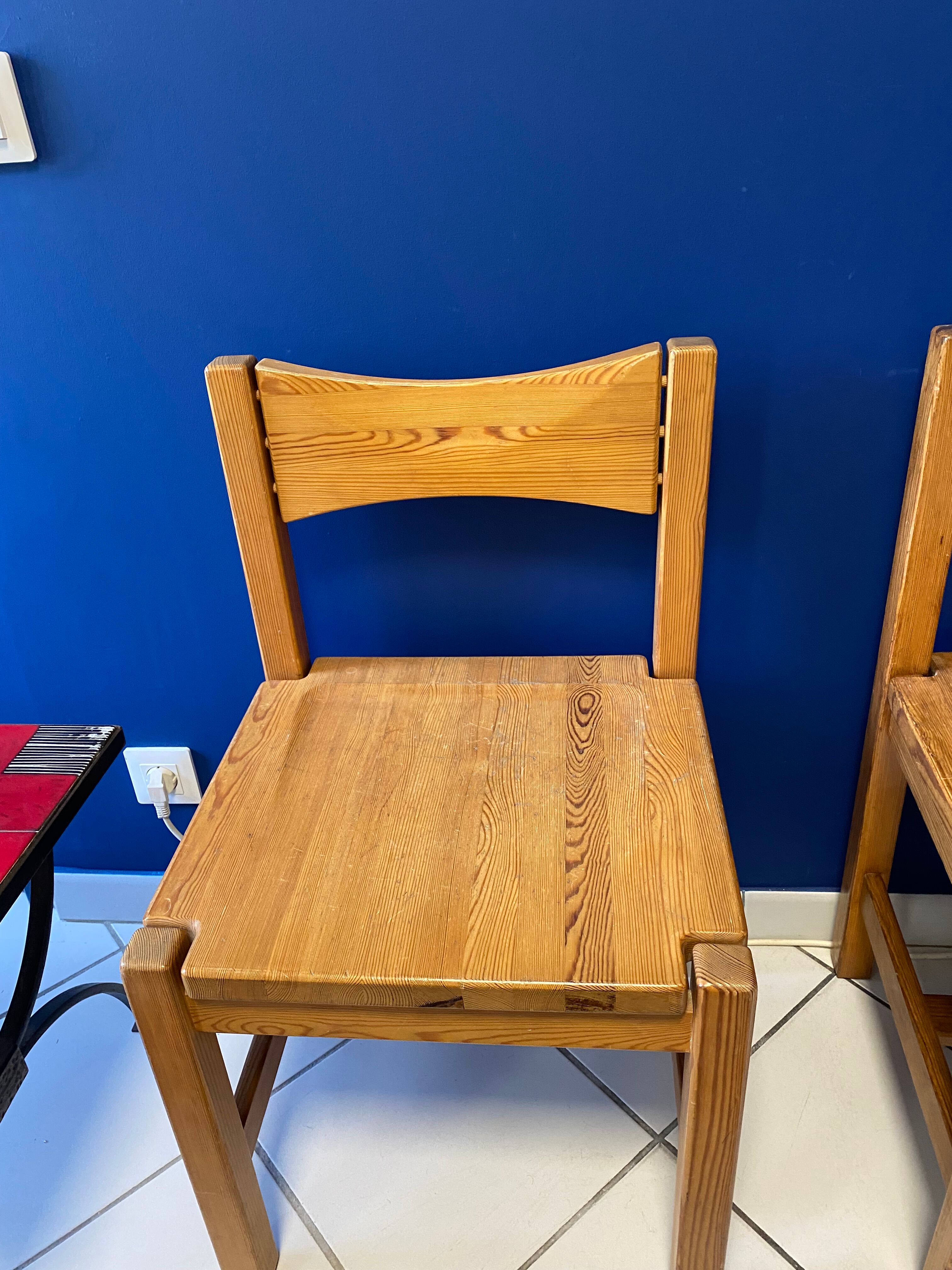 Set of solid wood chairs