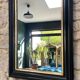 Antique Louis-Philippe black mirror, 75.5cm/48.5cm, trumeau style