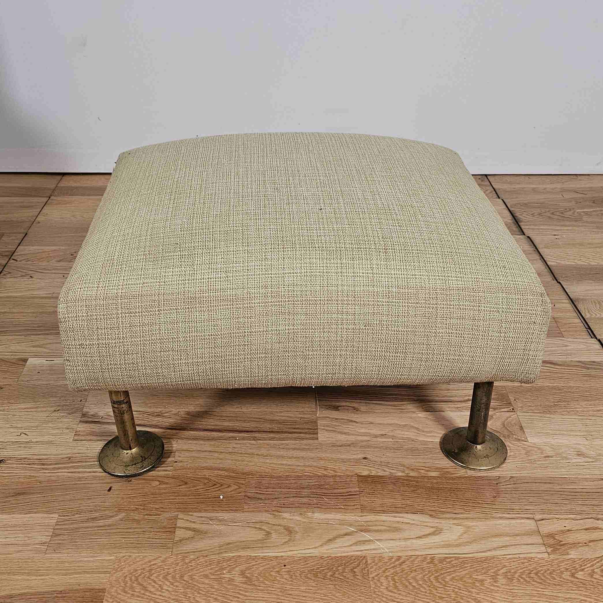 Steiner-Paris, green cloth armchair and ottoman, circa 1950/1960