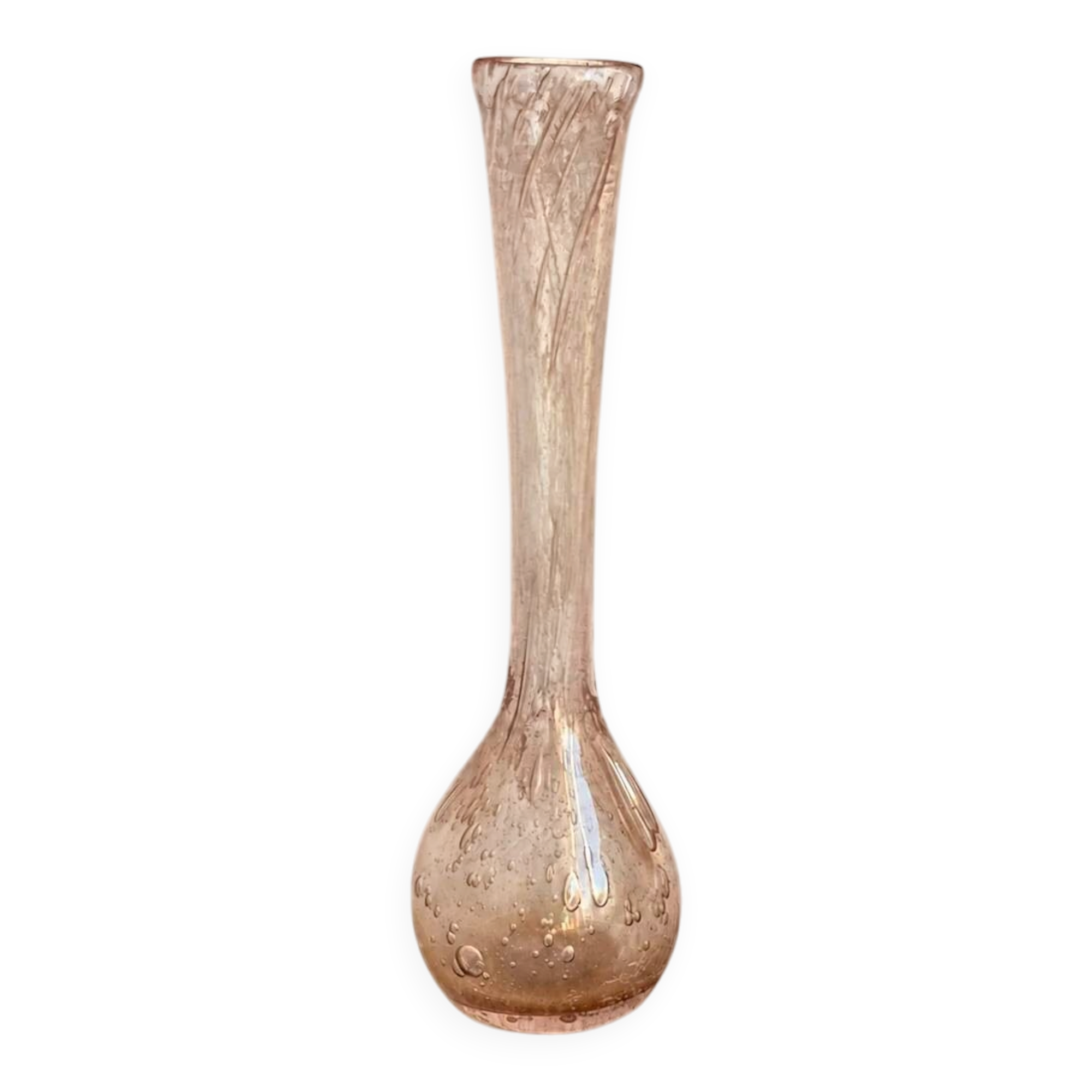 La Rochère pink bubble glass soliflore vase – mouth-blown