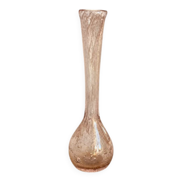 La Rochère pink bubble glass soliflore vase – mouth-blown