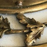 Golden bronze round mirror 37cm
