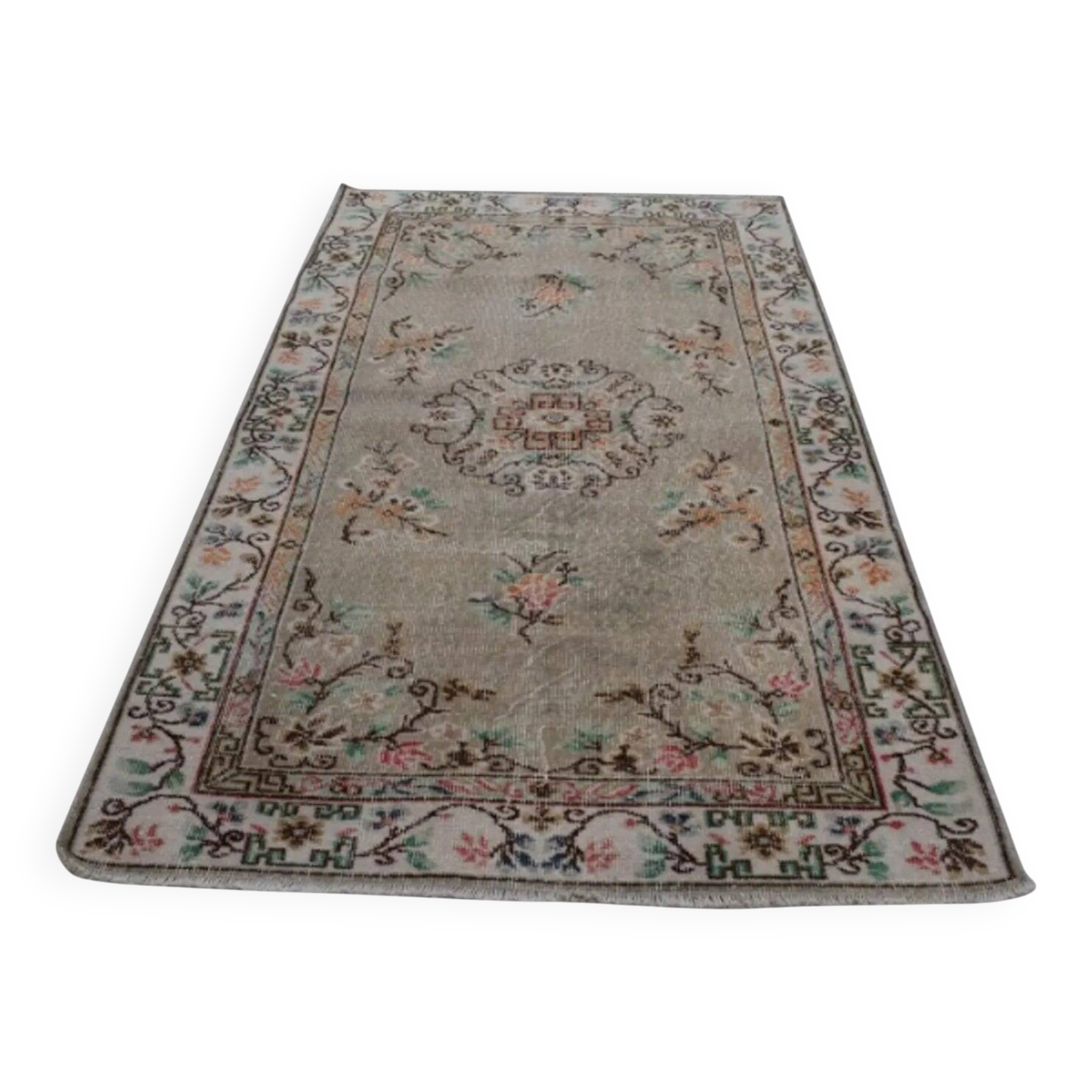 Vintage Turkish Oushak rug 114x208 cm