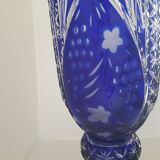 Vase bleu cristallery of lorraine - large model
