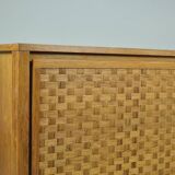 Vintage German Rio sideboard in rosewood, woven finish, Leo Bub, 19