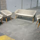 Sofa 3 Chair Danish cocktail of the 50s/60s gray / white