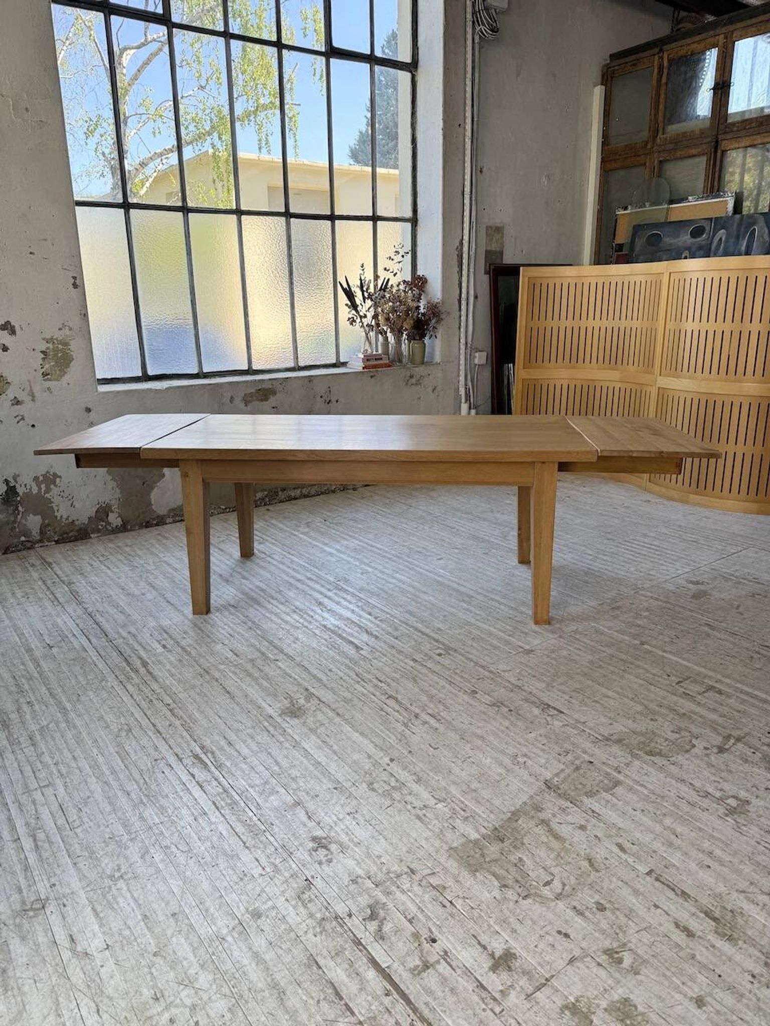Table de ferme extensible en chêne massif