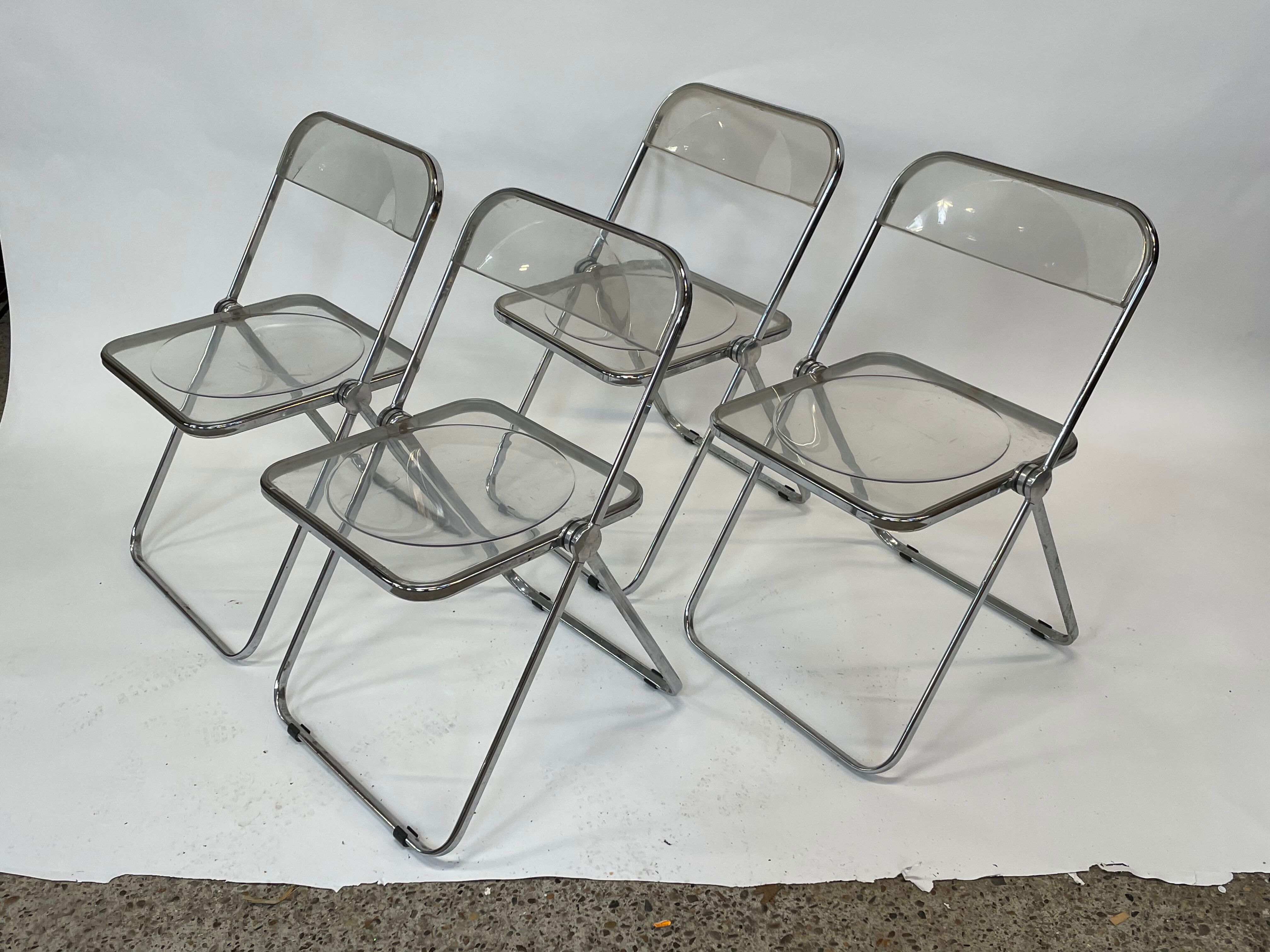Giancarlo piretti plia lucite folding chairs for castelli