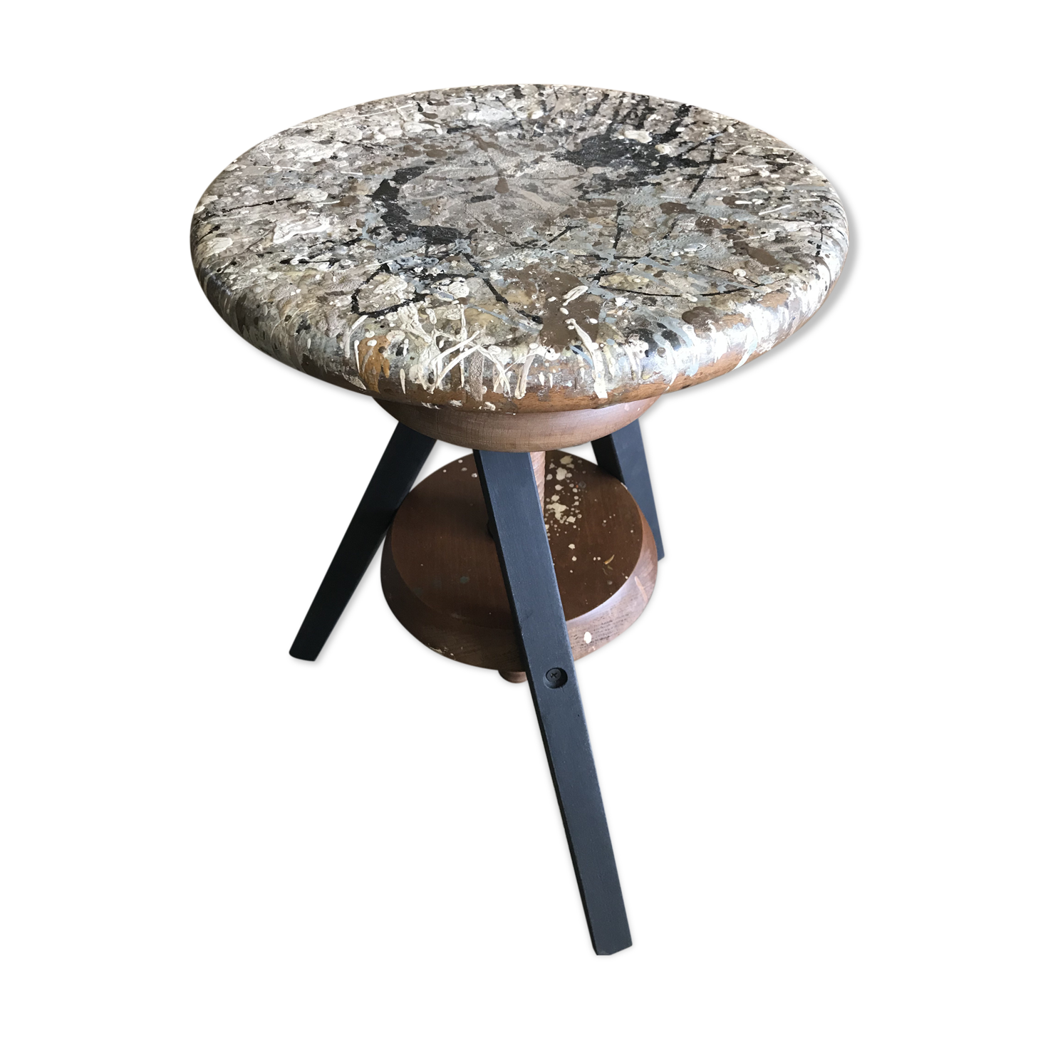 Stool with screws vintage artist painter wood