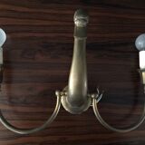 Pair d swans solid brass wall light