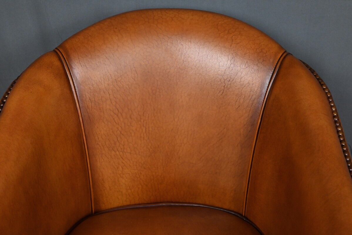 Pair of Solange club armchairs in sheepskin leather – reproduction