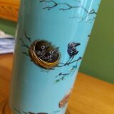 Lampe a petrole en ceramique emaillee