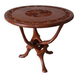 Sculptural carved teak side table | 1960s