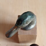 Vintage duck bottle opener signed Ducky in silver metal