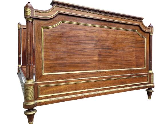 Napoleon bed in mahogany and gilded brass, Empire style