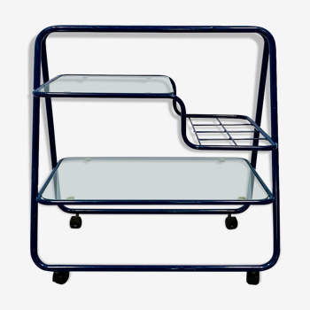 Cobalt blue bar cart