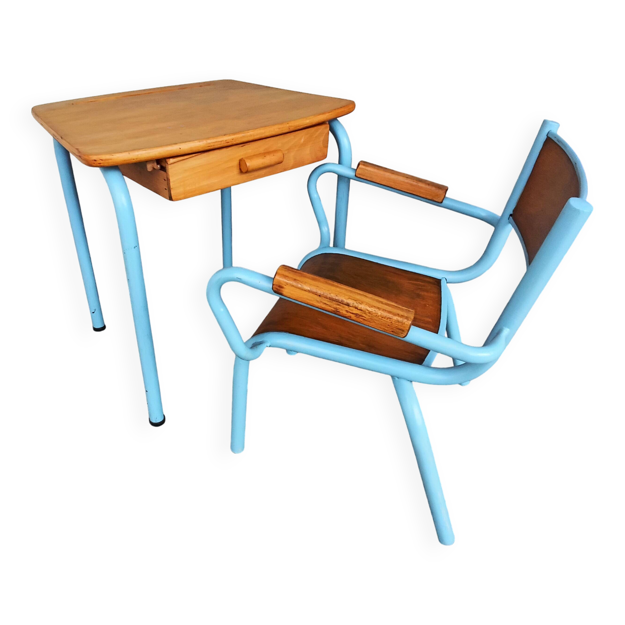 Children's desk and armchair