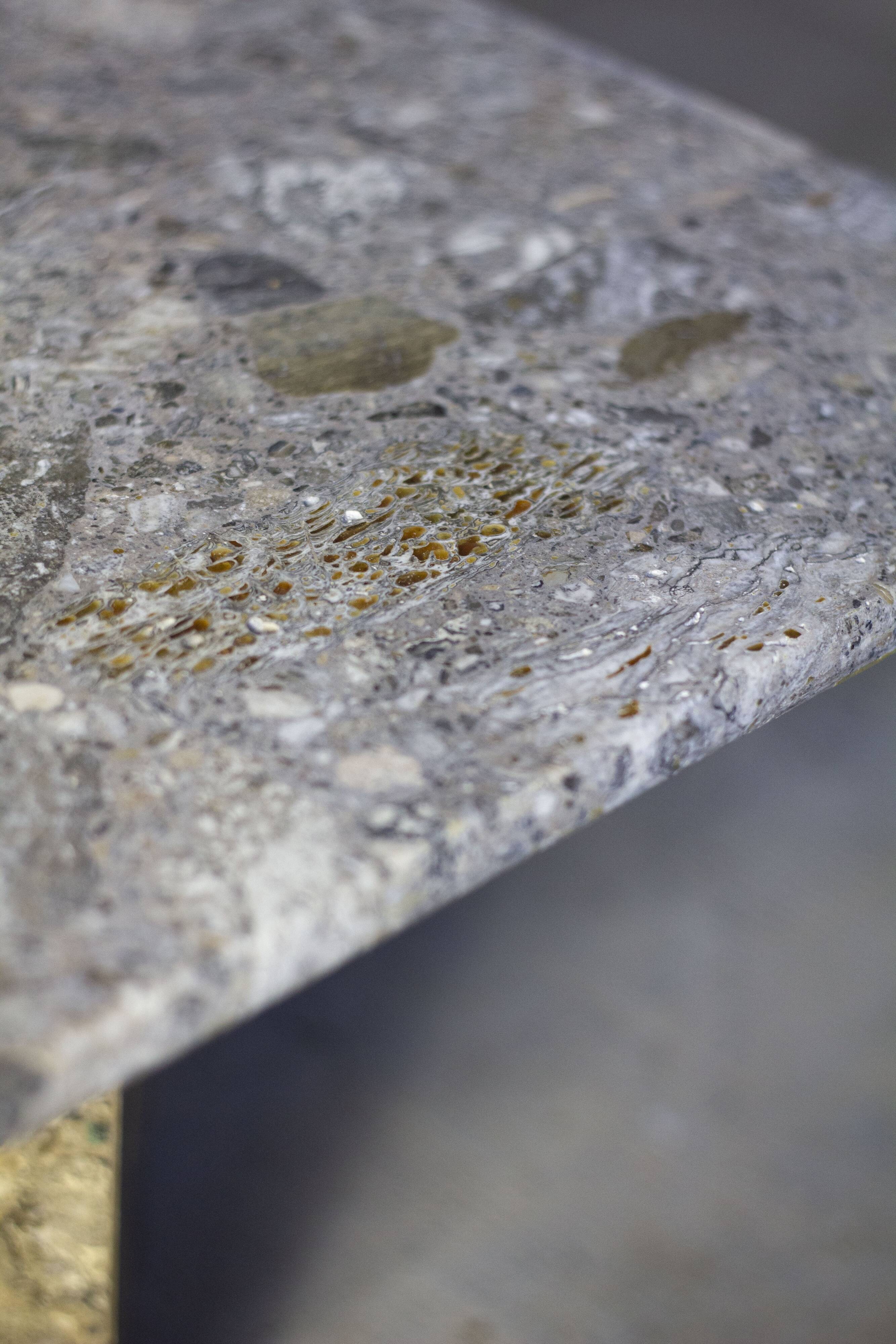 Travertine terrazzo coffee table, 1970