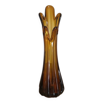 Amber glass vase type swung