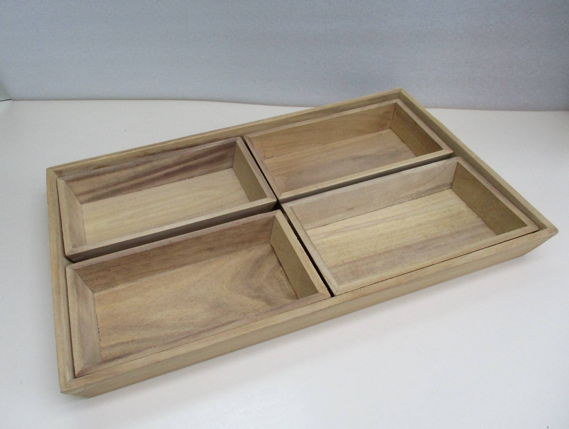 Plateaux en bois naturel -set de 4