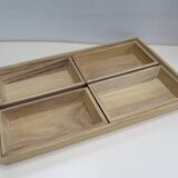 Natural wood trays - set of 4