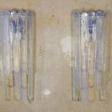 1 x Wall lamp by Carlo Nason for Mazzega, Cascade, Ice Blue, 1970s