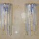 1 x Wall lamp by Carlo Nason for Mazzega, Cascade, Ice Blue, 1970s