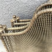 Old 19th century fireplace screen, 4-panel spark arrester