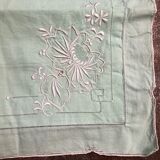 Drap bodé ancien et ses 2 taies brodées