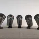 Series of 5 spot wall lights by R.J Caillette for Parscot, France circa 1960.