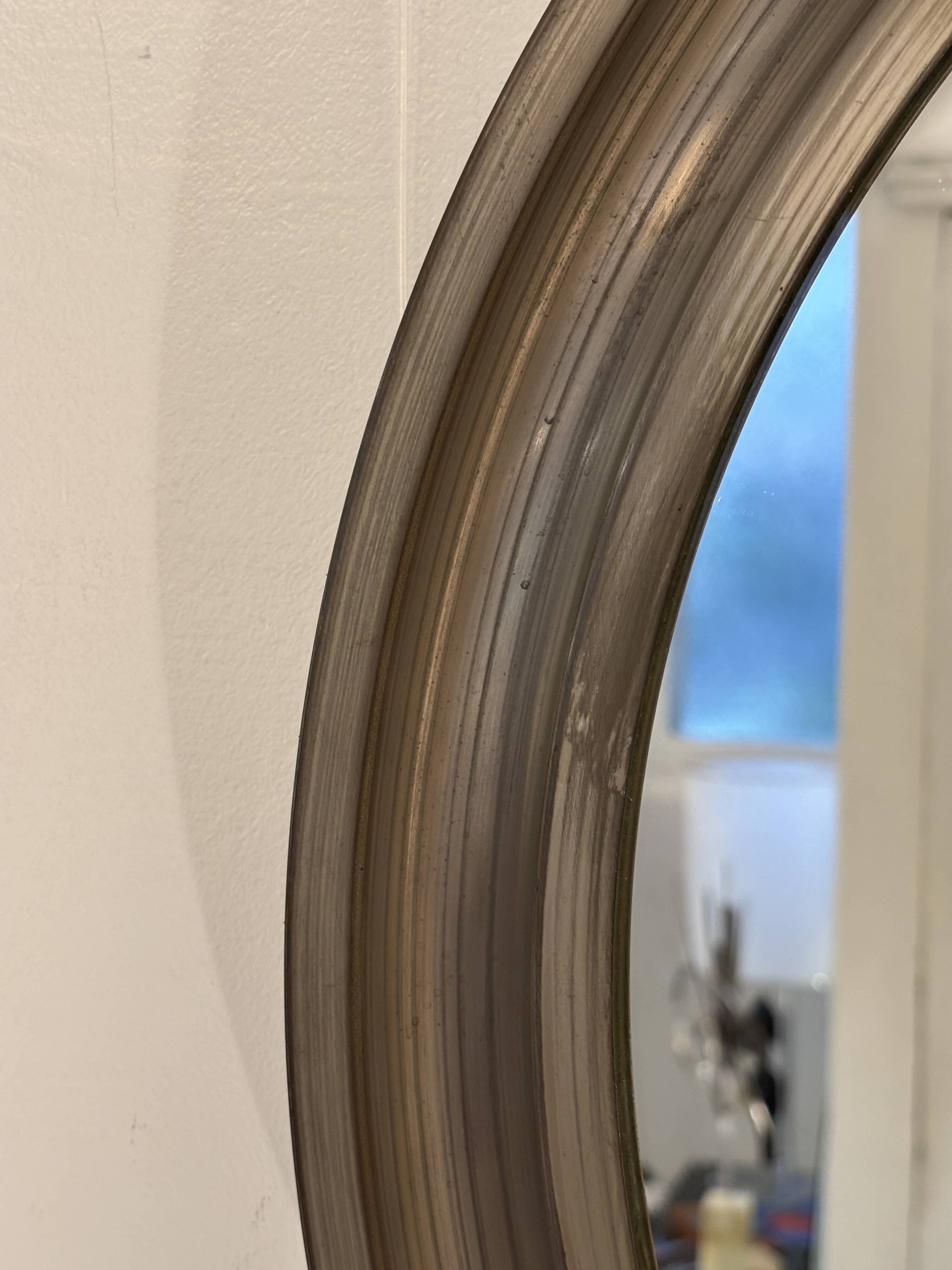 Round aluminium mirror Sergio Mazza, 1970