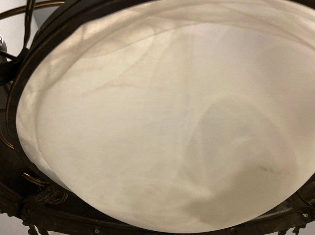 Antique italian liberty chandelier in bronze, 1940s