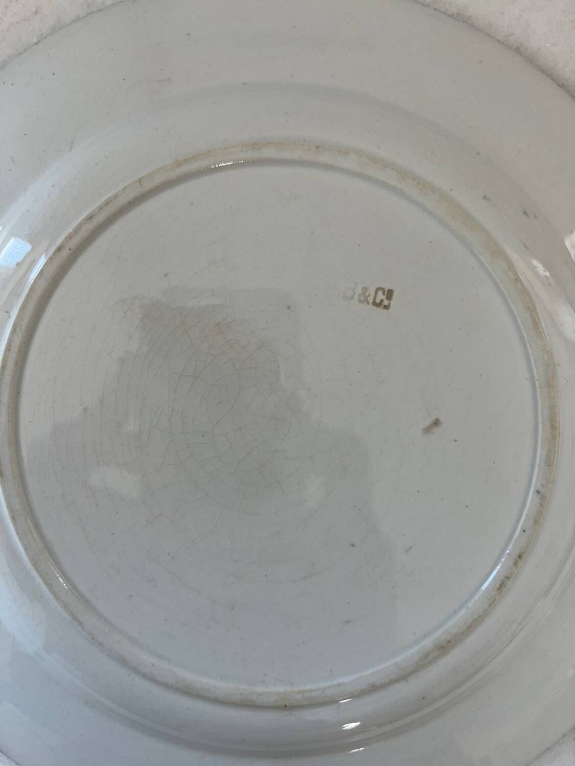 Flat earthenware plate with floral motifs