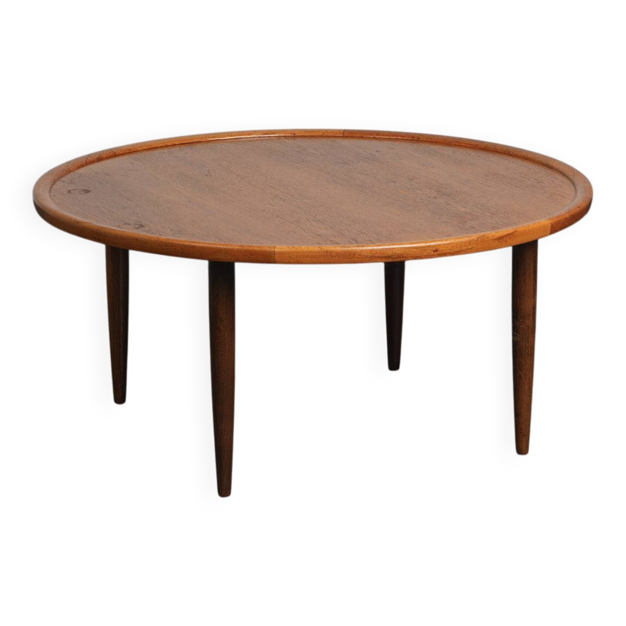Table basse ronde en teck moderne scandinave, Danemark, années 1960
