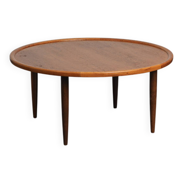 Scandinavian modern round teak coffee table, Denmark, 1960s