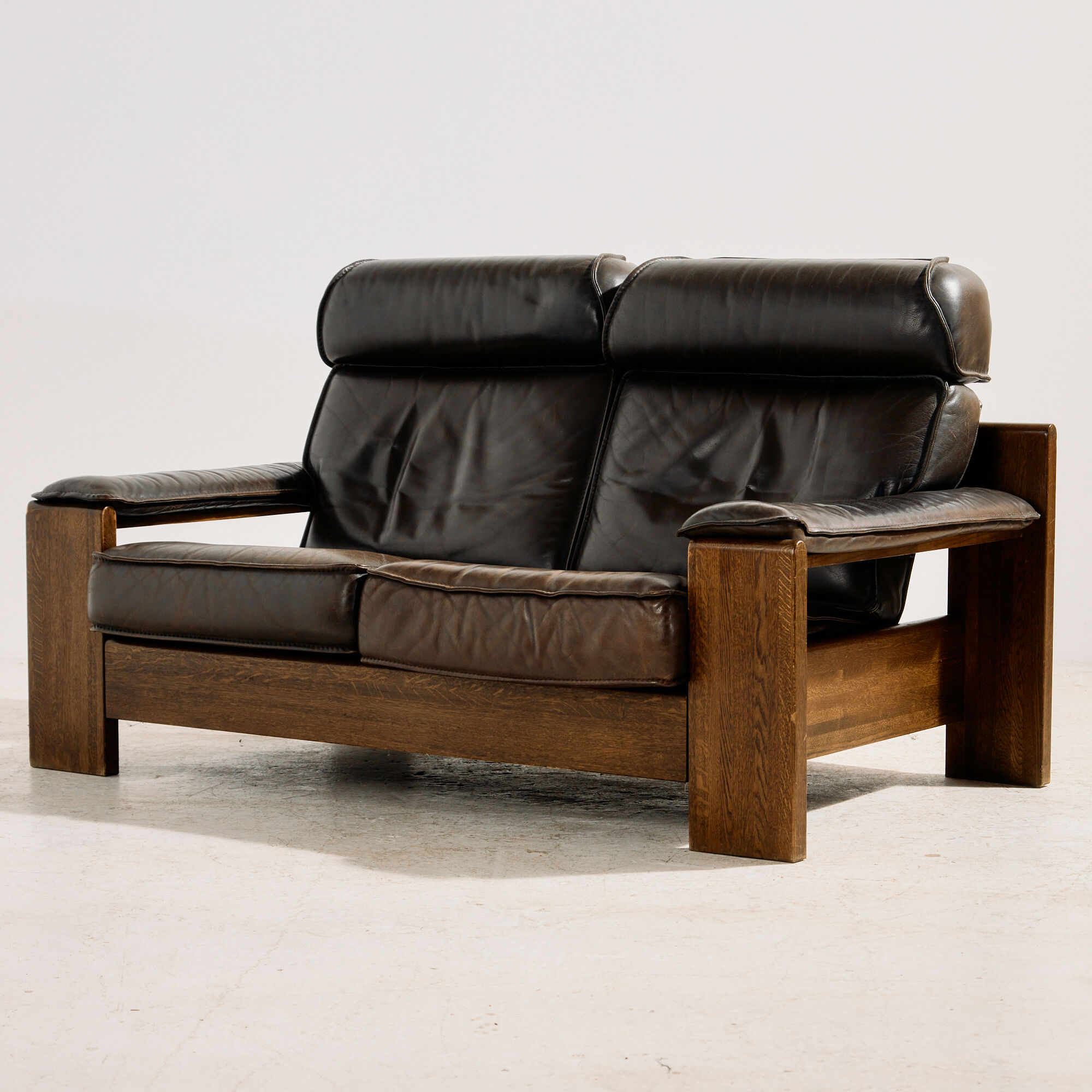 Leather sofa set model 757 by Harry de Groot for Leolux, set of 3.