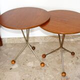 Vintage Scandinavian Pedestal Tables Albert Larsson Edition Alberts Tibro 1950 1960