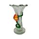 Vase en verre vintage avec fleurs, années 1960/70