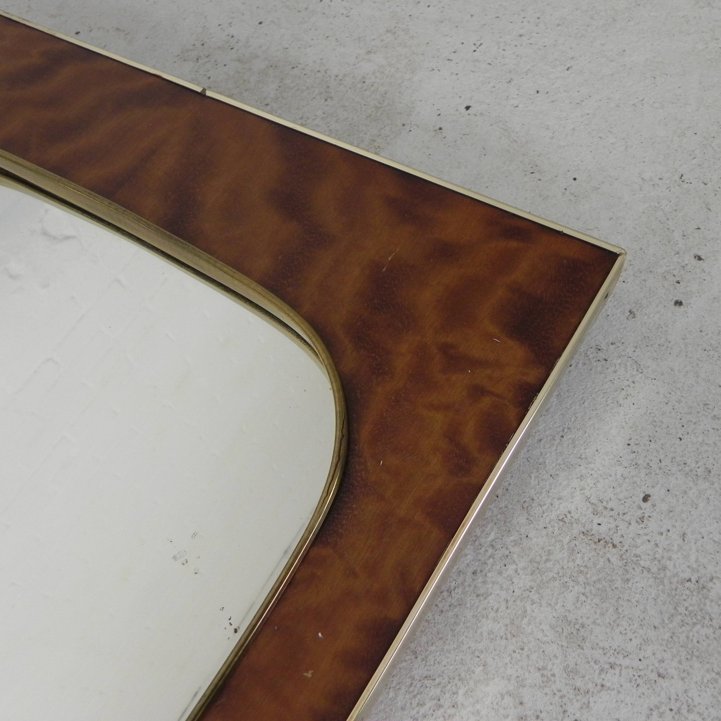 Large vintage oval mirror, 1960s