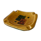 Ashtray abstract design in ceramic and leather 50s-60s