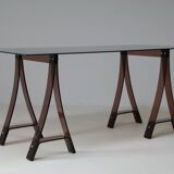 Architect's desk in smoked altuglas by gacita and tiberi for mode europe, 1970s
