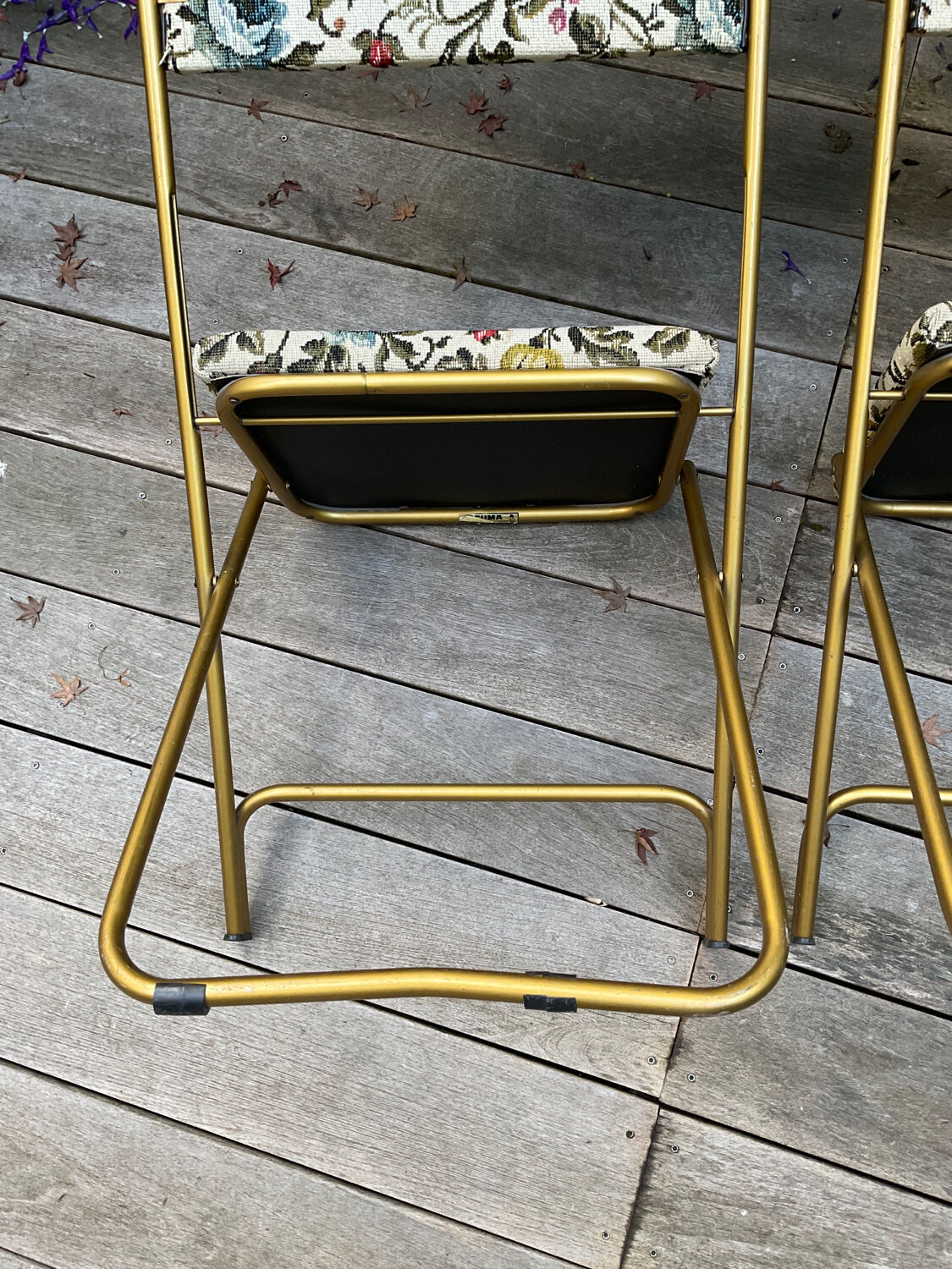 2 vintage Lafuma Chantazur folding chairs