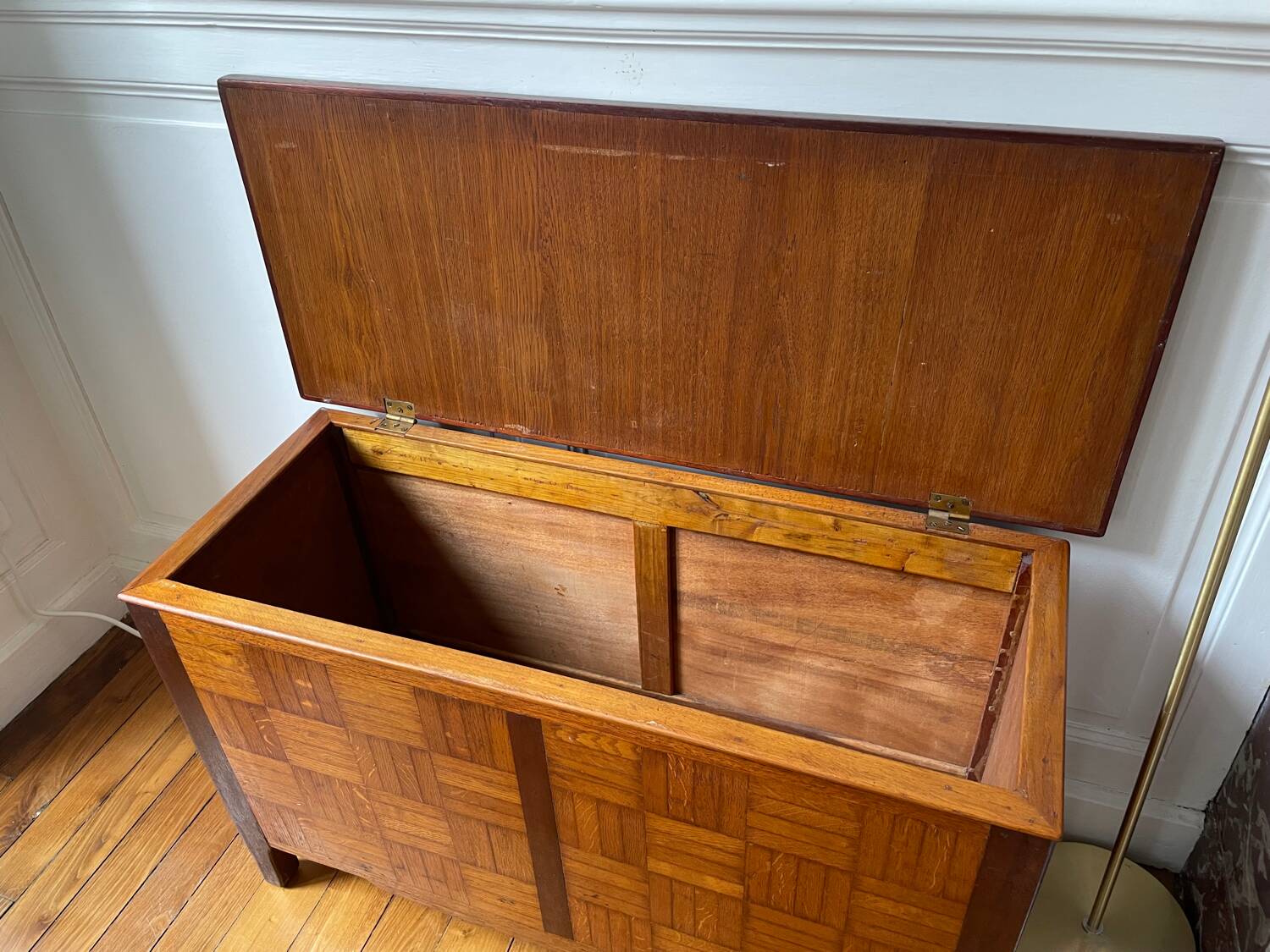 Solid oak toy chest