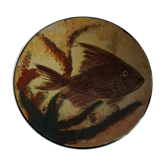 Decorative wall plate signed fish décor