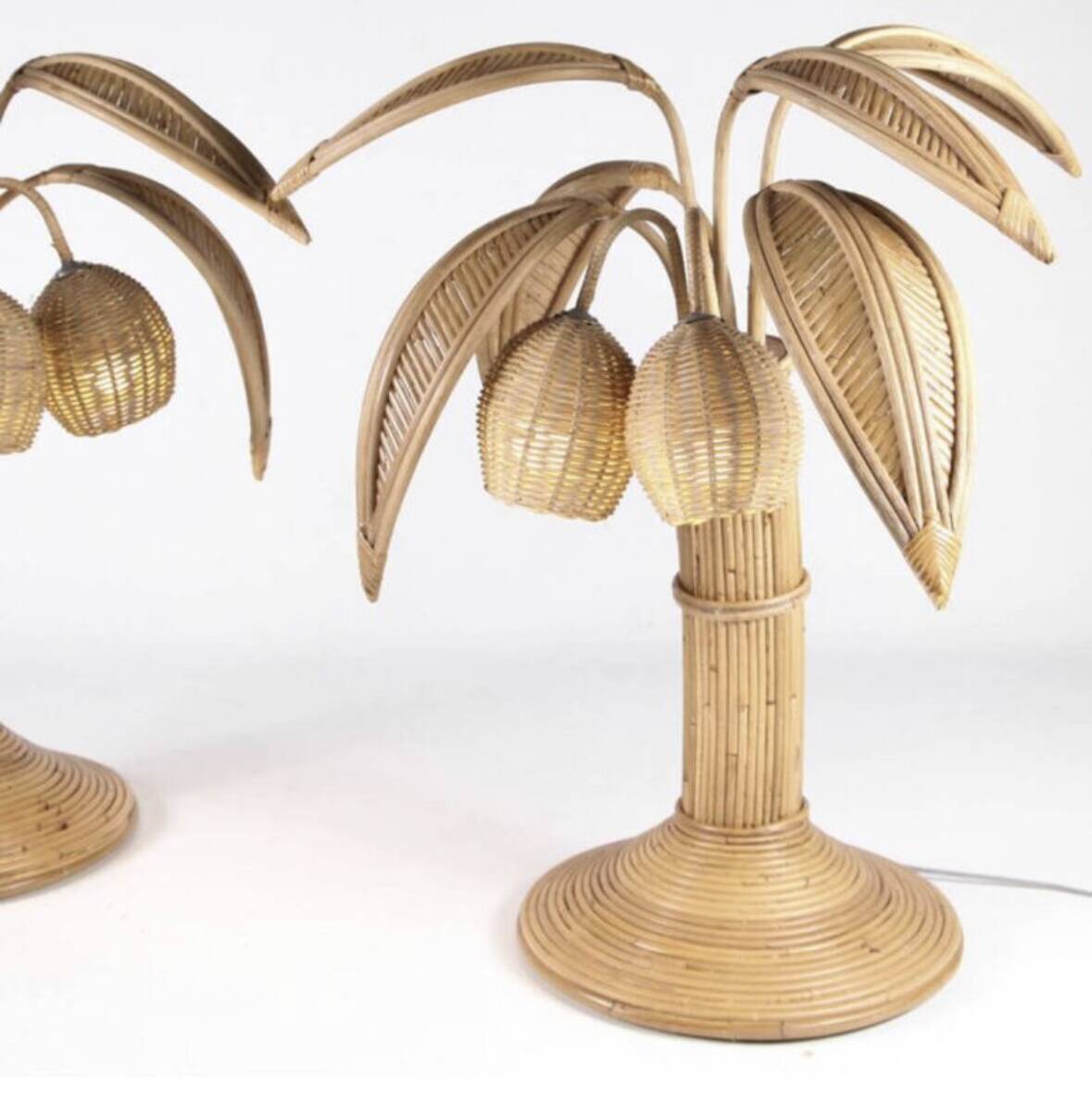 "Rattan 'coconut tree' lamp"