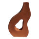 Vase plat en faïence rouge fait main artisanale creatrice