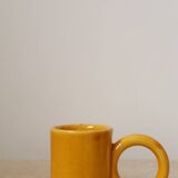 Handmade Mustard Yellow Round Handled Coffee Cup